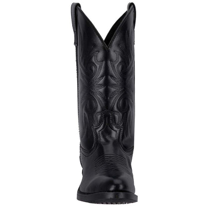 Laredo Paris Black Leather Round Toe Western Cowboy Boots (USA Men Size)