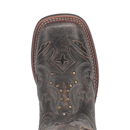 Laredo Spellbound BlackTan Leather Square Toe West Cowgirl Boot (US Women Size)