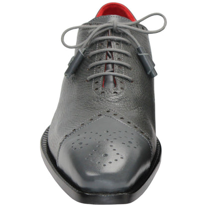 Bosco Grey Deer Skin Leather Lace Ups | Emilio Franco Dress Shoes for Men
