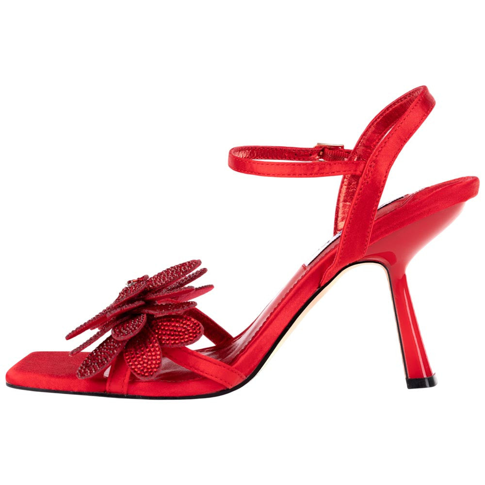 Lady Couture Lust Red Rhinestone Strappy Slingback Heels