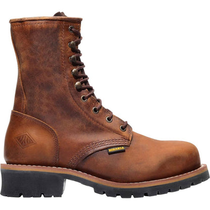 Bonanza Men’s Sierra 9-Inch Crazy Brown Logger Full Grain Leather Boots