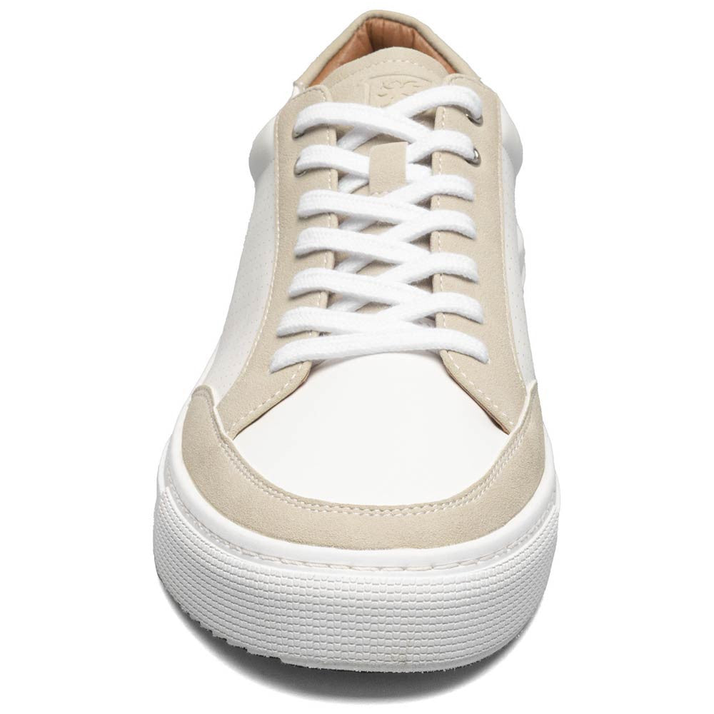 Stacy Adams Dorian White Smooth Leather Moc Toe Casual Shoes (USA Men Size)