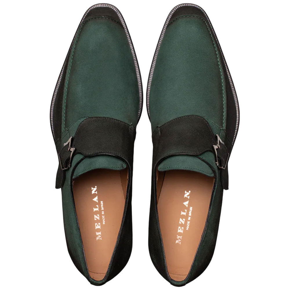Mezlan Diesel Men's Forest Burnished Suede Moc Toe Monk Strap Shoes