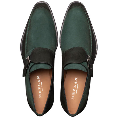 Mezlan Diesel Men's Forest Burnished Suede Moc Toe Monk Strap Shoes