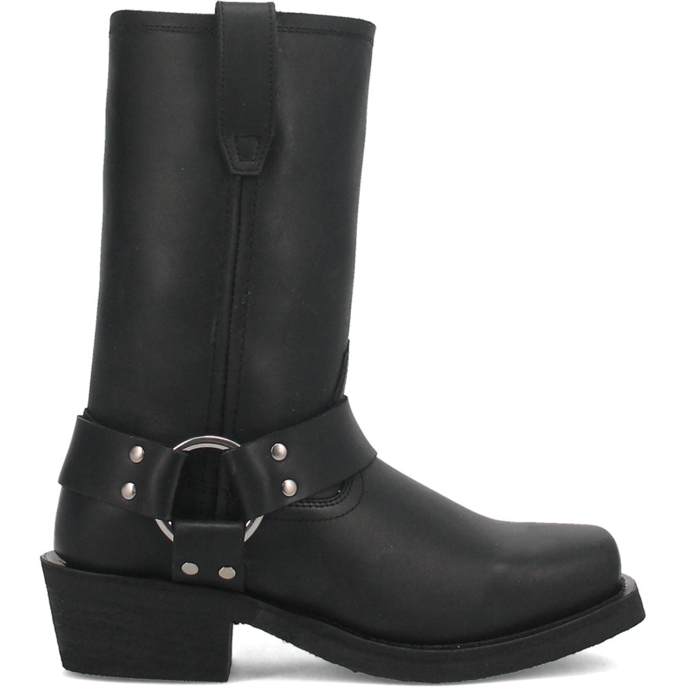 Dingo Molly Black Leather Snoot Toe Western Fashion Harness Boot(US Women Size)