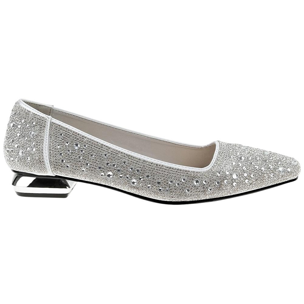 Lady Couture Fever Women's Silver Rhinestone Crystal Pointed Toe Dress Shoes