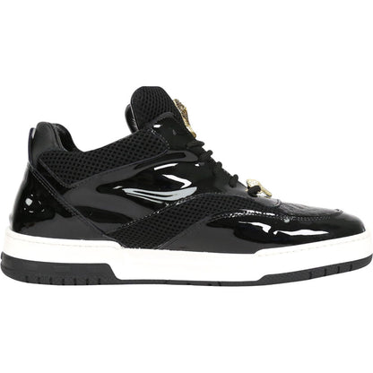 Mauri Breeze Men's Black Exotic Crocodile / Fabric / Patent Leather Casual Sneaker