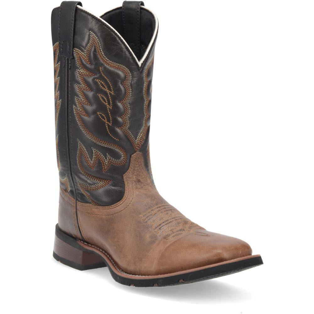 Laredo Montana Sand/Brown Leather Square Toe Western Cowboy Boots (USA Men Size)