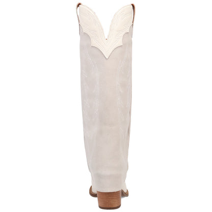 Wild Fire Leather White Cuffed Self-Embroidered Snip Toe Women Boot | Dingo Western Cowgirl Boots