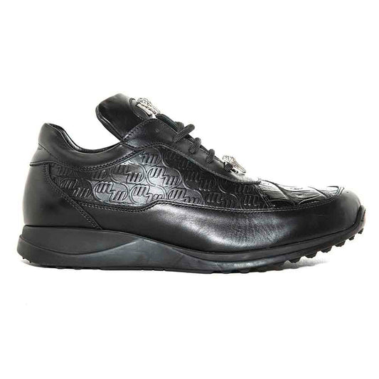 Mauri Black Genuine Crocodile Skin Casual Sneaker