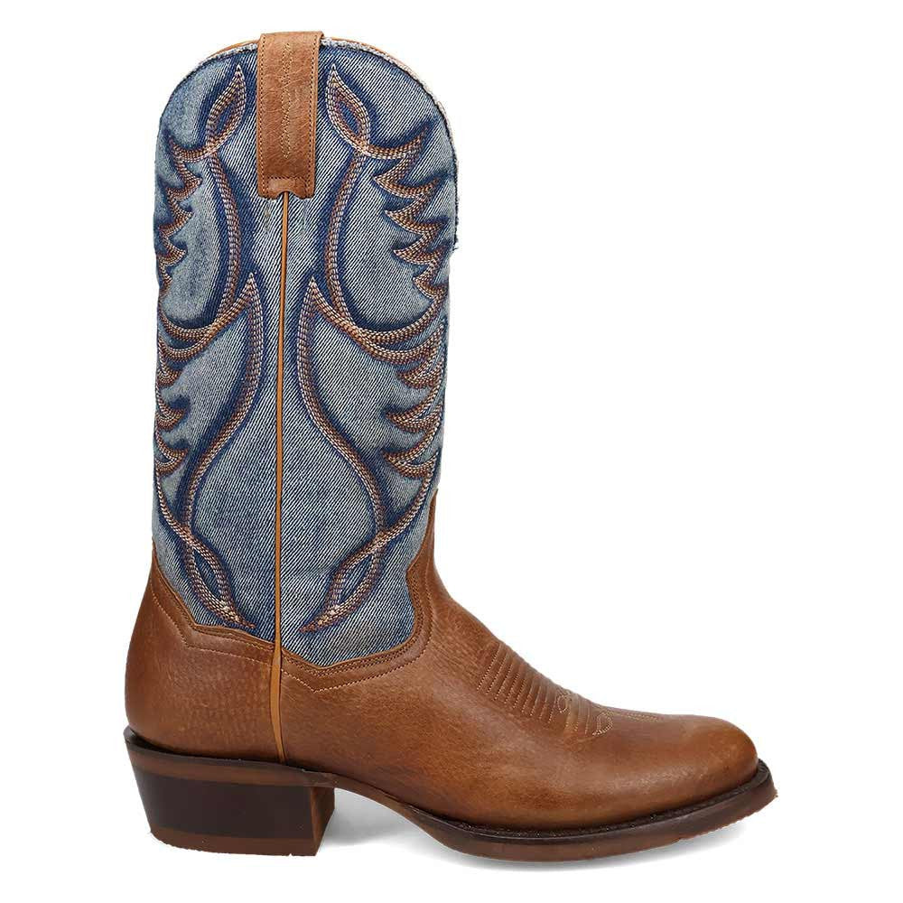 Dan Post Bullock Tan Leather Medium Toe Western Cowboy Boots (USA Men Size)