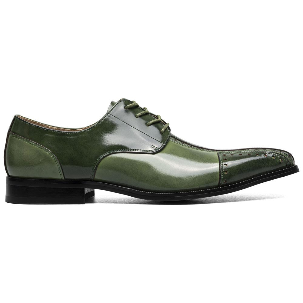 Stacy Adams Palmento Smooth Leather Green Modified Cap Toe Oxford (US Men Size)