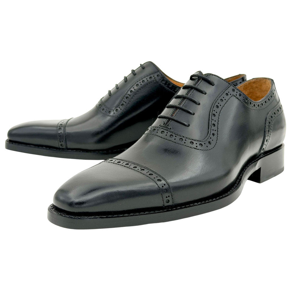 UGo Vasare Men’s Ethan Black Cap Toe Genuine Leather Dress Shoes