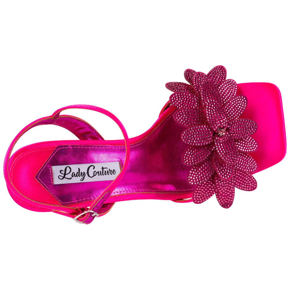 Lady Couture Lust Fuschia Rhinestone Slingback Heels