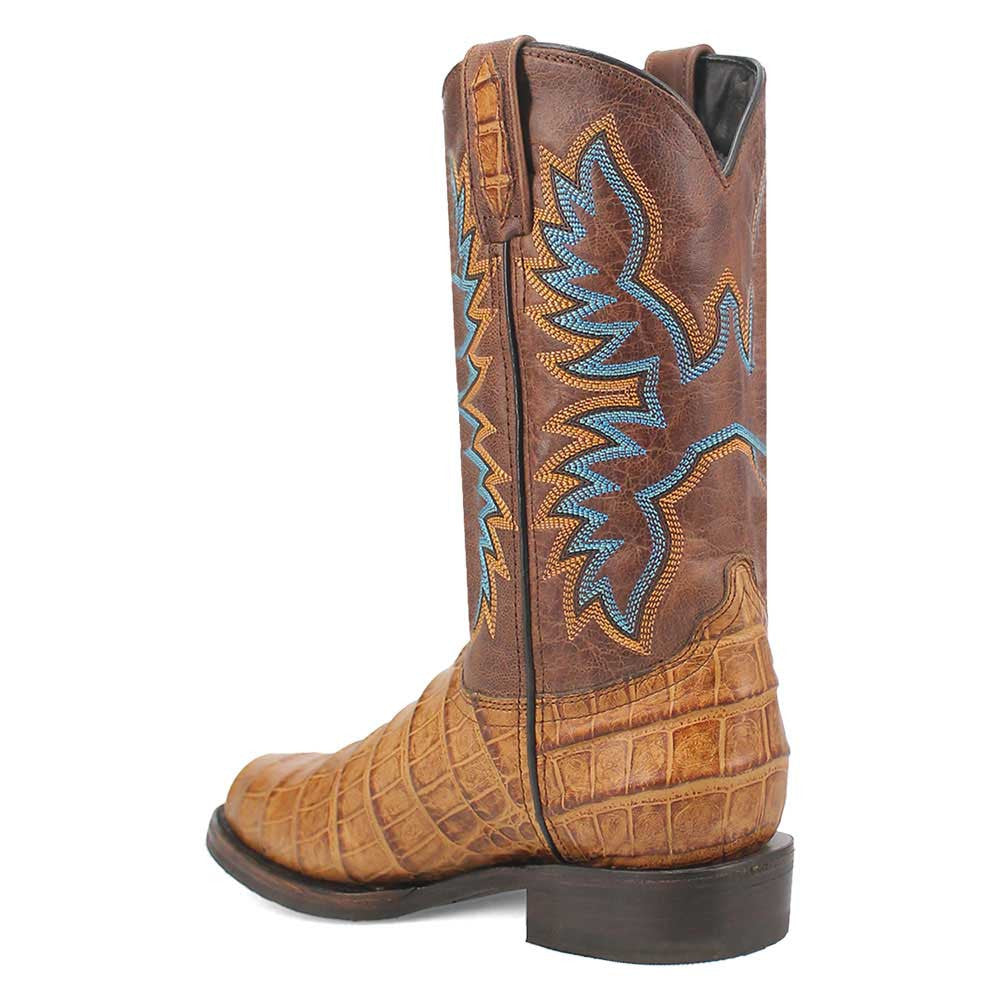 Dingo Trail Boss Tan Crocodile Print Round Toe Western Cowboy Boot (US Men Size)
