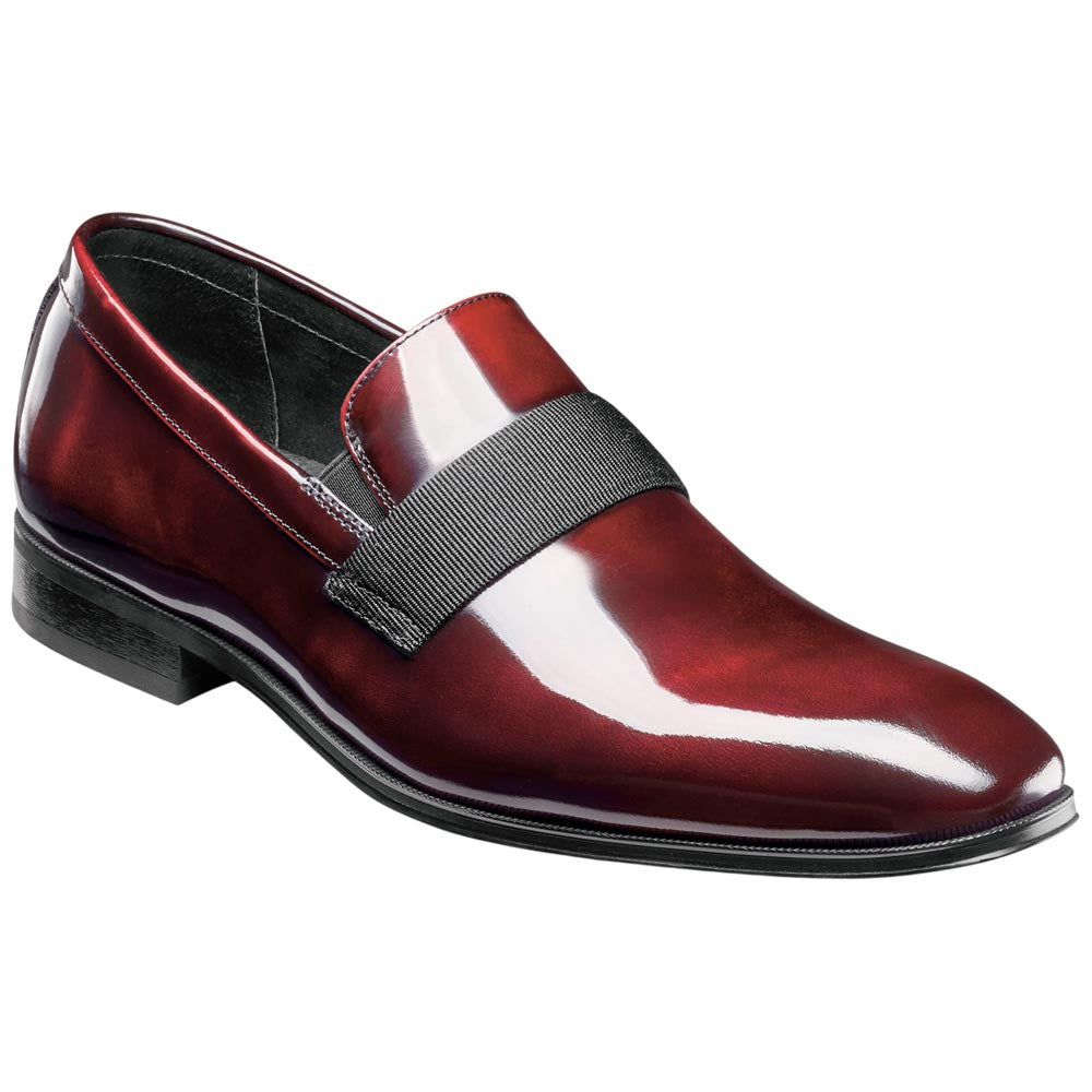 Florsheim Men's Hi Gloss Patent Leather Strap Burgundy Loafer Tux