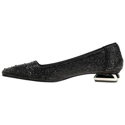 Lady Couture Fever Women's Black Rhinestone Crystal Pointed Toe Dress Shoes