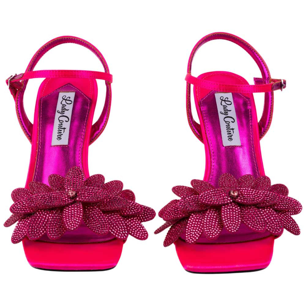 Lady Couture Lust Fuschia Rhinestone Slingback Heels