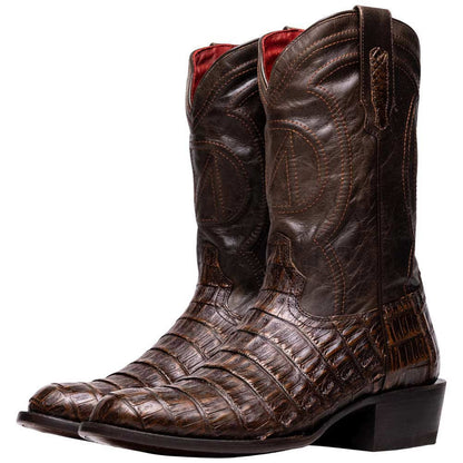 Phoenix Genuine Caiman Belly Skin Aged Brown Cowboy Boot | Marco Di Milano Western Boots