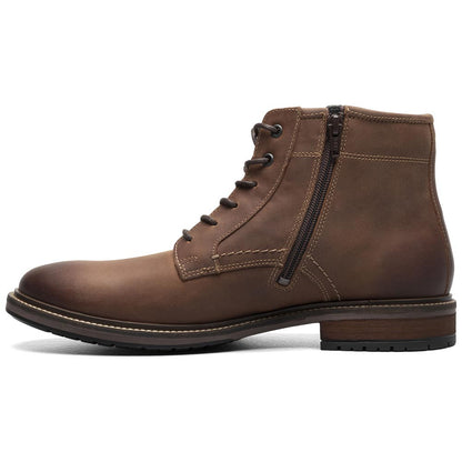 Florsheim Forge Brown CH Smooth Leather Plain Toe Lace Up Boots (US Men Size)