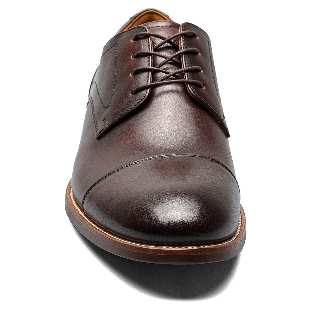Florsheim Rucci Brown Smooth Leather Cap Toe Derby Dress Shoes (USA Men Size)
