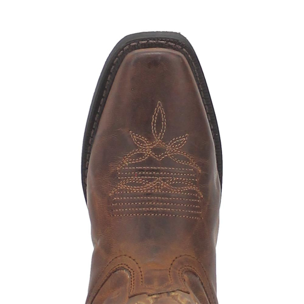 Laredo Malinda Tan Leather Square Toe Western Cowgirl Boots (USA Women Size)