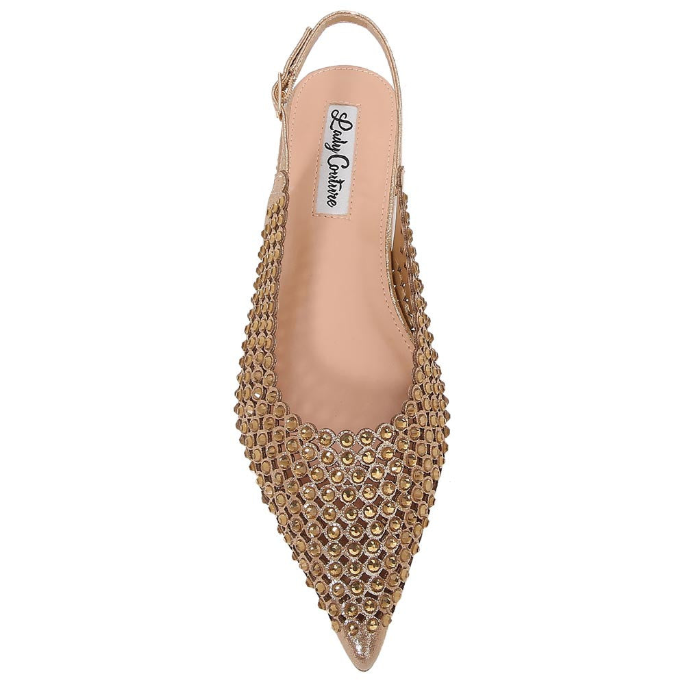 Lady Couture 0.75” Heel Emmy Flats in Gold