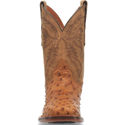 Dan Post Alamosa Tan Genuine Ostrich 11” Broad Square Toe Cowboy Certified Boot