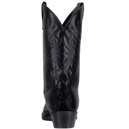 Laredo Paris Black Leather Round Toe Western Cowboy Boots (USA Men Size)