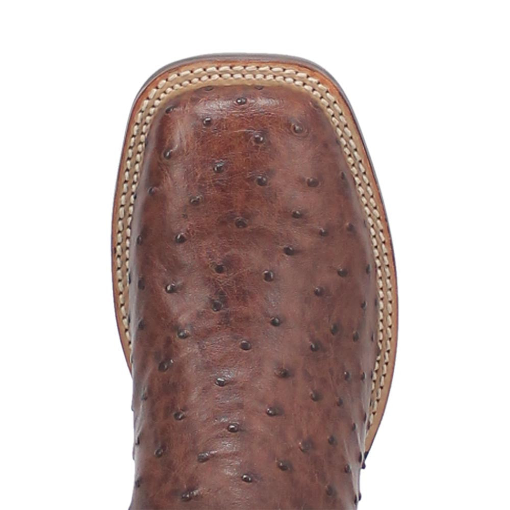 Dan Post Alamosa Brown Genuine Ostrich 11” Square Toe Cowboy Certified Boot
