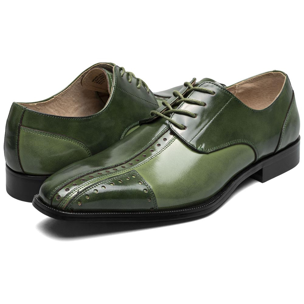 Stacy Adams Palmento Smooth Leather Green Modified Cap Toe Oxford (US Men Size)