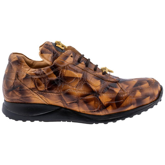 MAURI Shoes Men’s Alligator Leather Dune Smoke Round Toe Exotic Luxury Sneakers