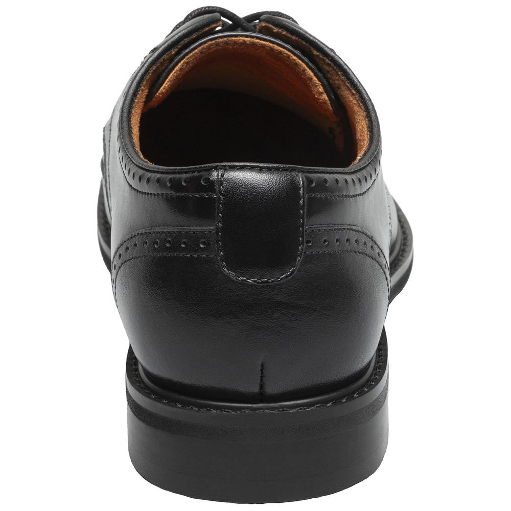 Stacy Adams Men’s Smooth Leather Wing Tip Black Oxfords Bennett