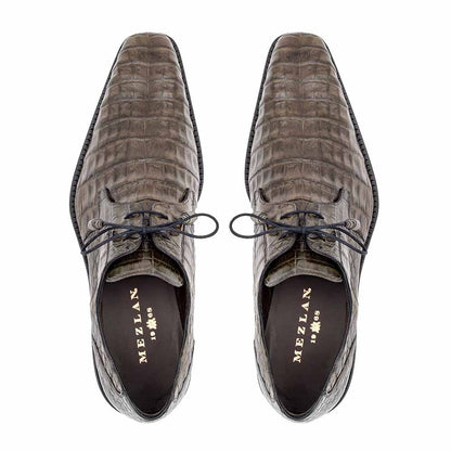 Mezlan of Spain Genuine Crocodile Skin Grey Derby Shoes ANDERSON (USA Men Size)