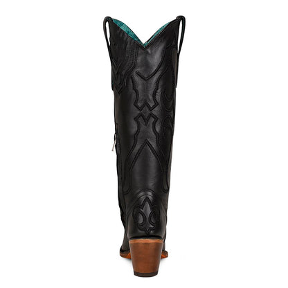 Corral Black Self Embroidered Pullstrap Boots