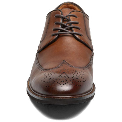 Stacy Adams Men’s Smooth Leather Wing Tip Brandy Oxfords Bennett