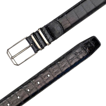Mezlan Men's Genuine Crocodile Belt in Black