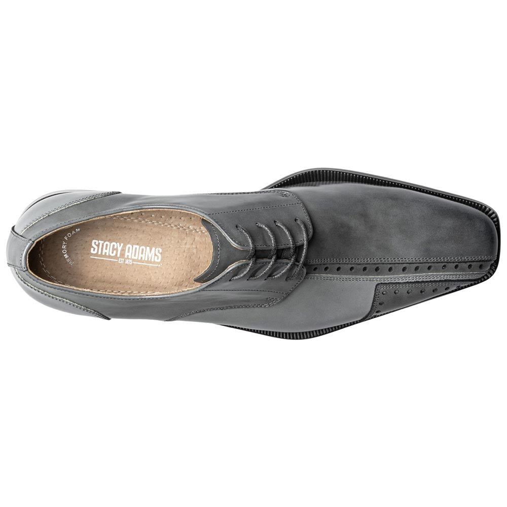 Stacy Adams Palmento Smooth Leather Gray Modified Cap Toe Oxford (US Men Size)