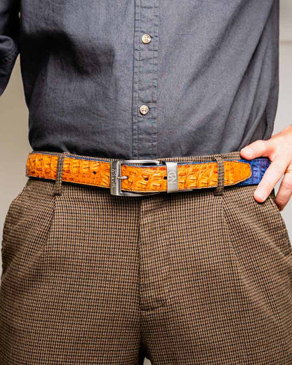Marco Di Milano Men’s Caiman Back & Belly Leather Belt Luciano