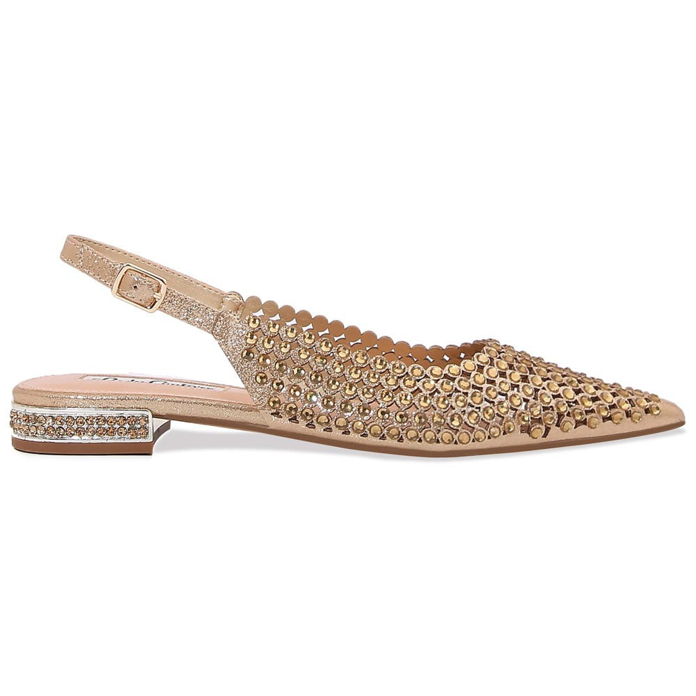 Lady Couture 0.75” Heel Emmy Flats in Gold
