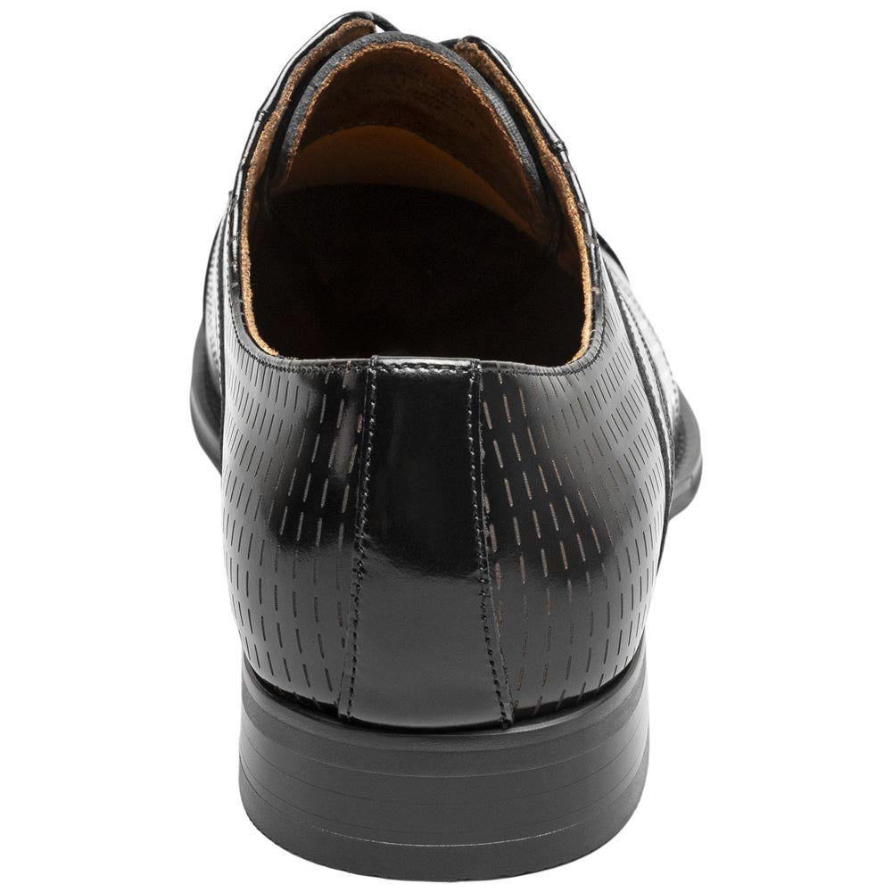 Stacy Adams Men’s Black Textured Leather Cap Toe Oxfords Hobson