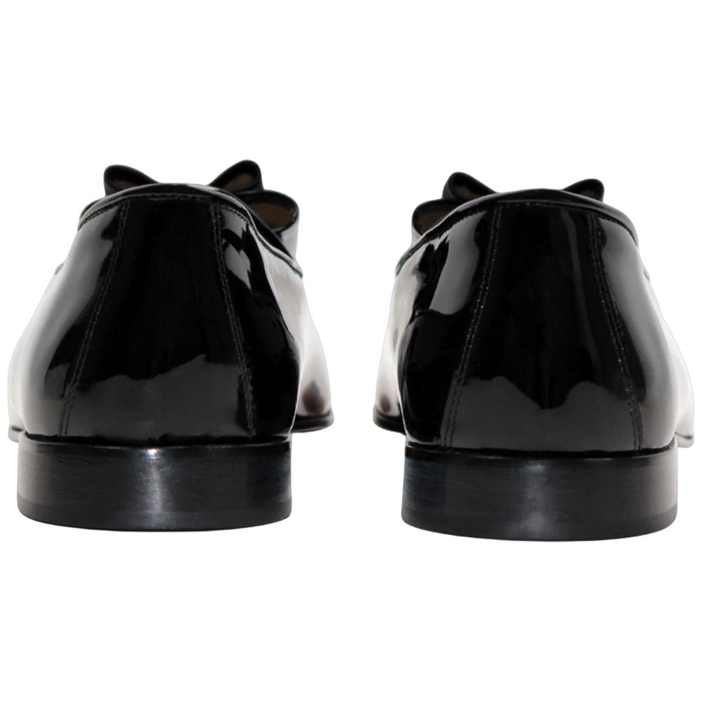 Amalfi Black Velvet & Patent Leather Slip on | Duca Bow Dress Loafers