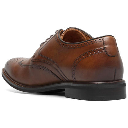 Stacy Adams Men’s Smooth Leather Wing Tip Brandy Oxfords Bennett
