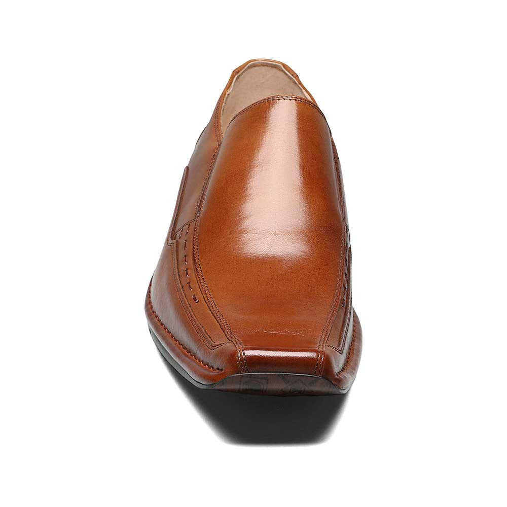 Stacy Adams Templin Cognac Leather Bike Toe Loafers (USA Men Size)