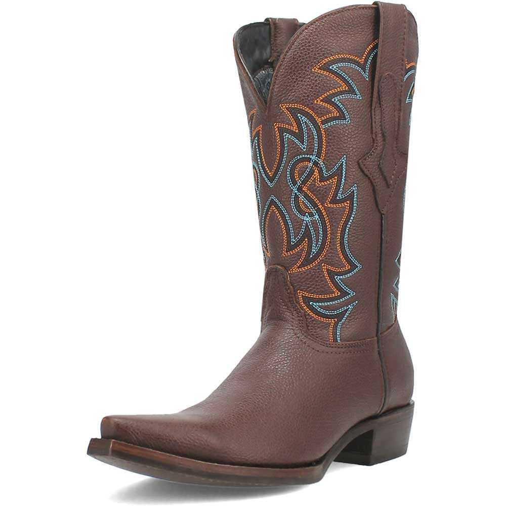 Dingo Gold Rush Brown Leather Snip Toe Western Cowboy Boots (USA Men Size)