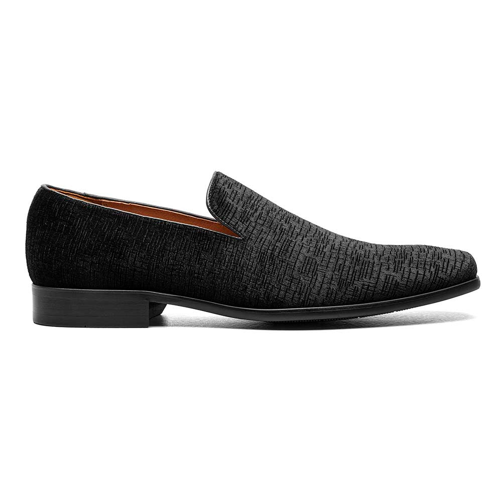 Florsheim Postino Black Velvet Textile Plain Toe Dress Loafer (USA Men Size)