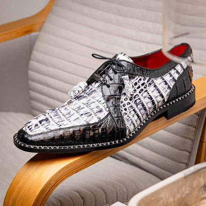 Caribe Men’s Genuine Hornback Caiman Crocodile Dress Derby | Marco Di Milano