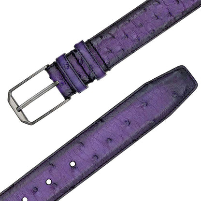 Mezlan Purple Genuine Full Quill Ostrich Skin Belt