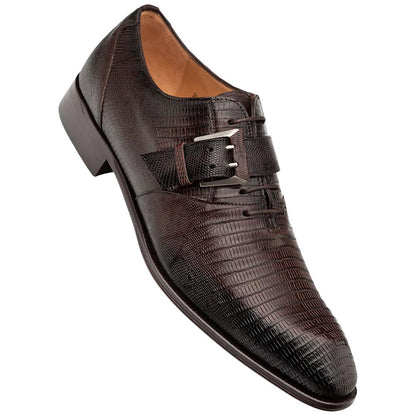 Mezlan Omero Brown Lizard Leather Monk-Oxford Hybrid Dress Shoes