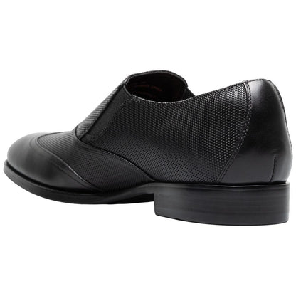 Stacy Adams Lockwood Wingtip Ornament Black Slip On Dress Shoes for Men